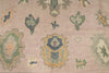 9x13 Pink and Ivory Turkish Oushak Rug