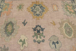 9x13 Pink and Ivory Turkish Oushak Rug