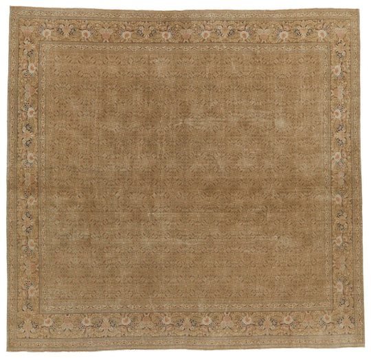 9x10 Brown and Brown Turkish Oushak Rug