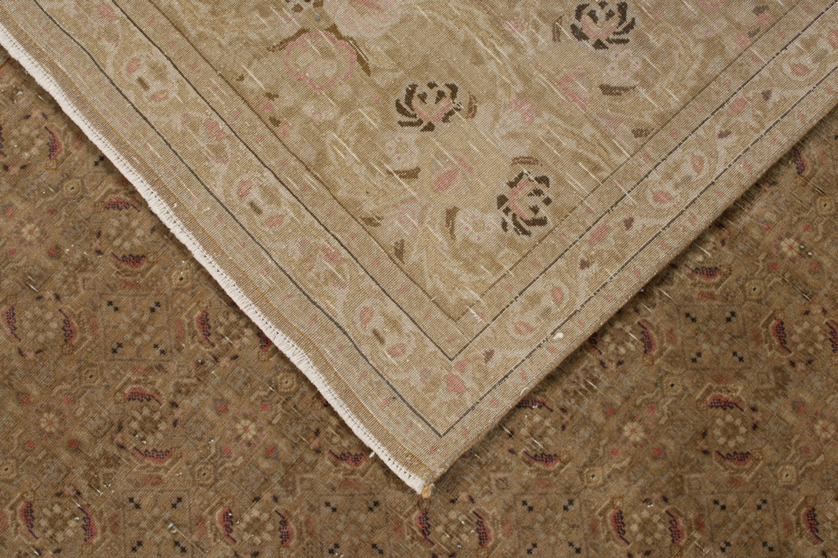 9x10 Brown and Brown Turkish Oushak Rug