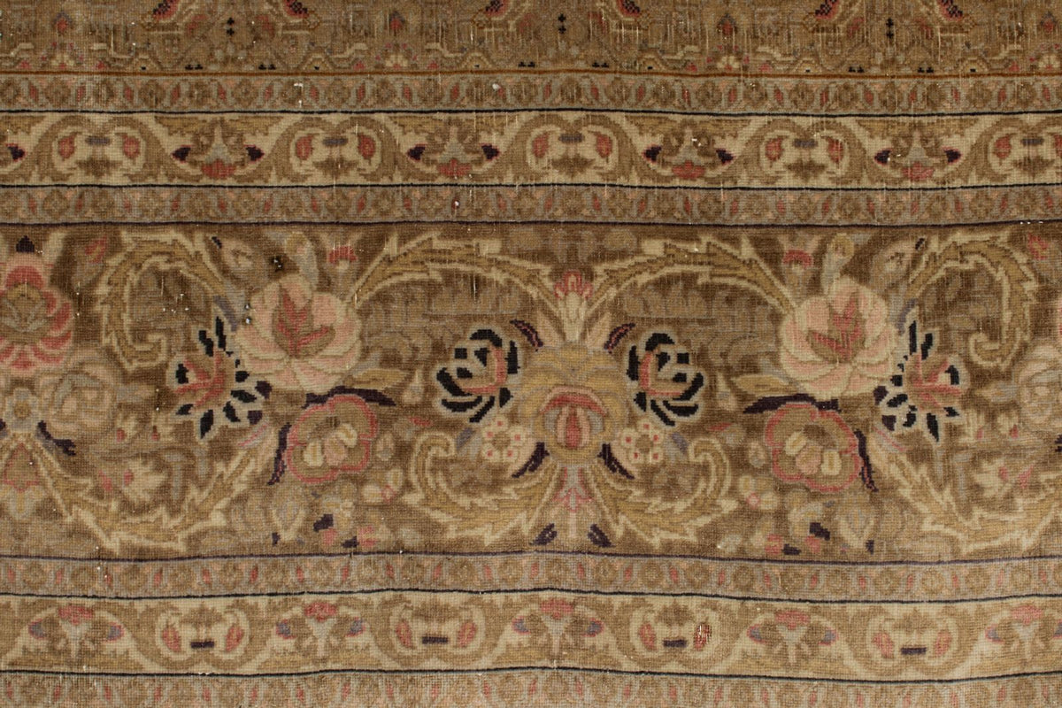 9x10 Brown and Brown Turkish Oushak Rug