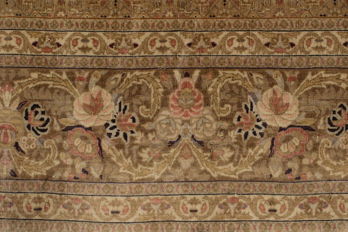 9x10 Brown and Brown Turkish Oushak Rug