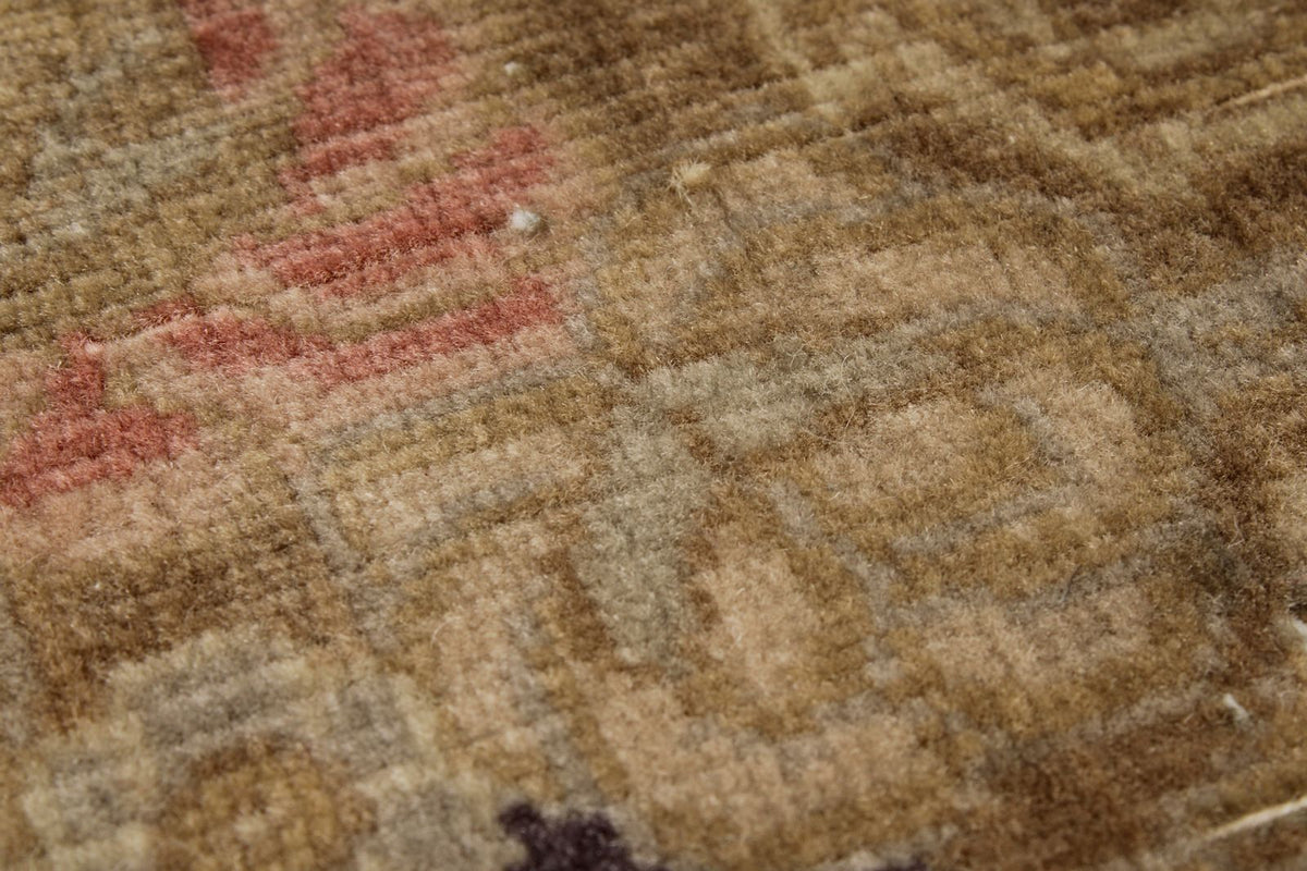 9x10 Brown and Brown Turkish Oushak Rug