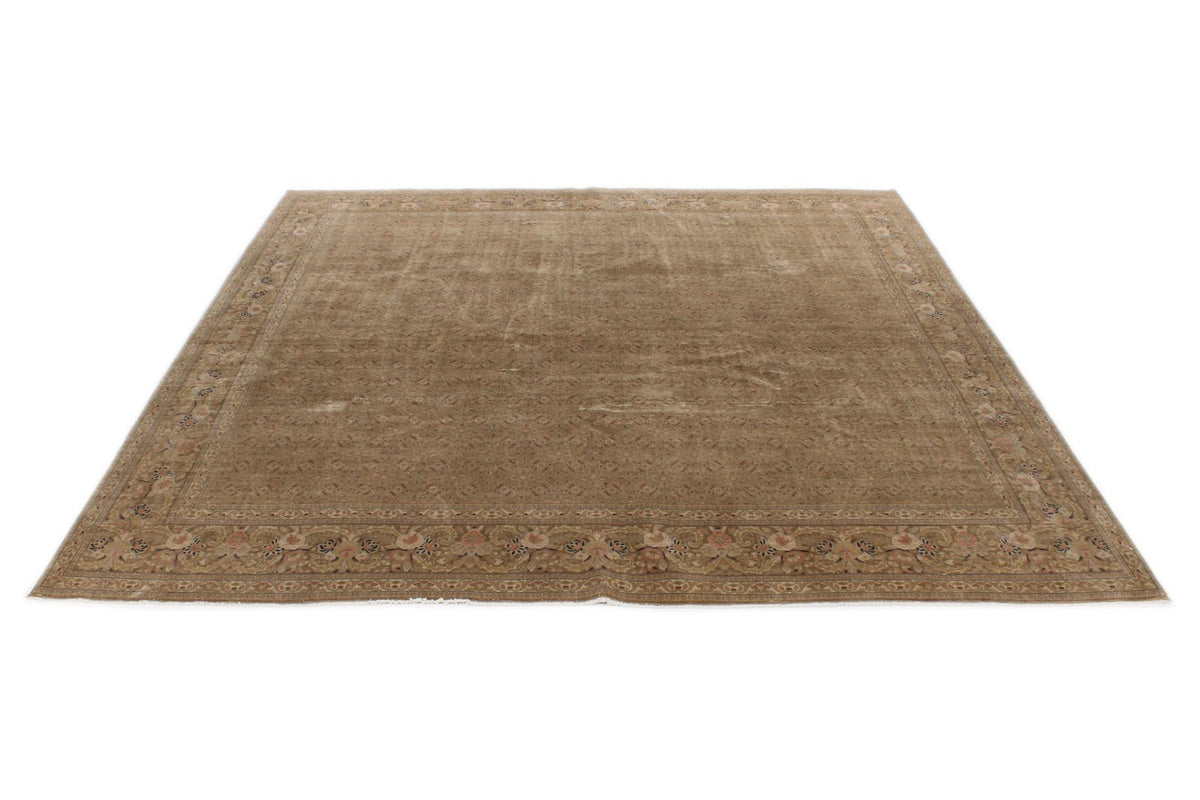 9x10 Brown and Brown Turkish Oushak Rug
