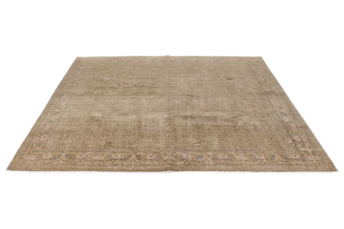 9x10 Brown and Brown Turkish Oushak Rug