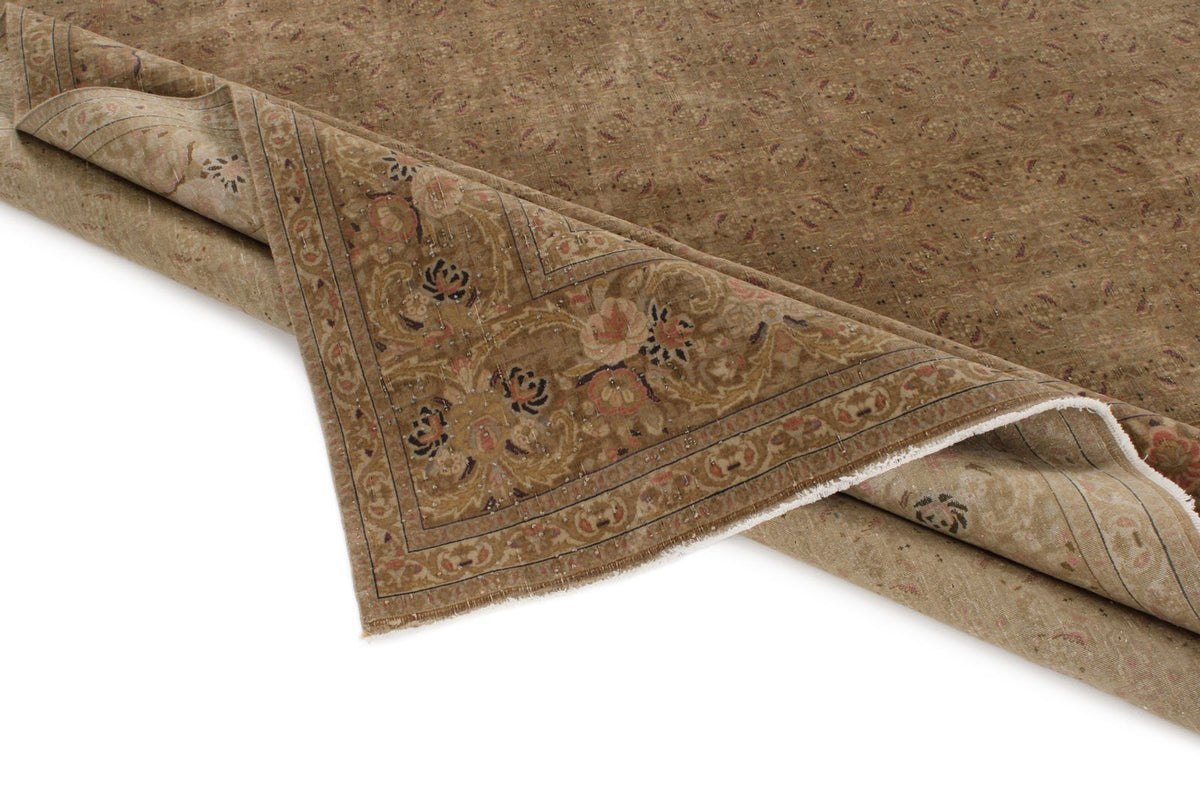 9x10 Brown and Brown Turkish Oushak Rug