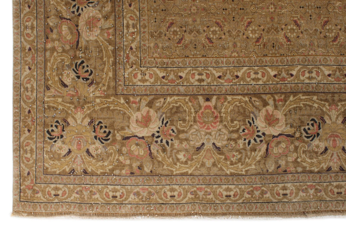 9x10 Brown and Brown Turkish Oushak Rug
