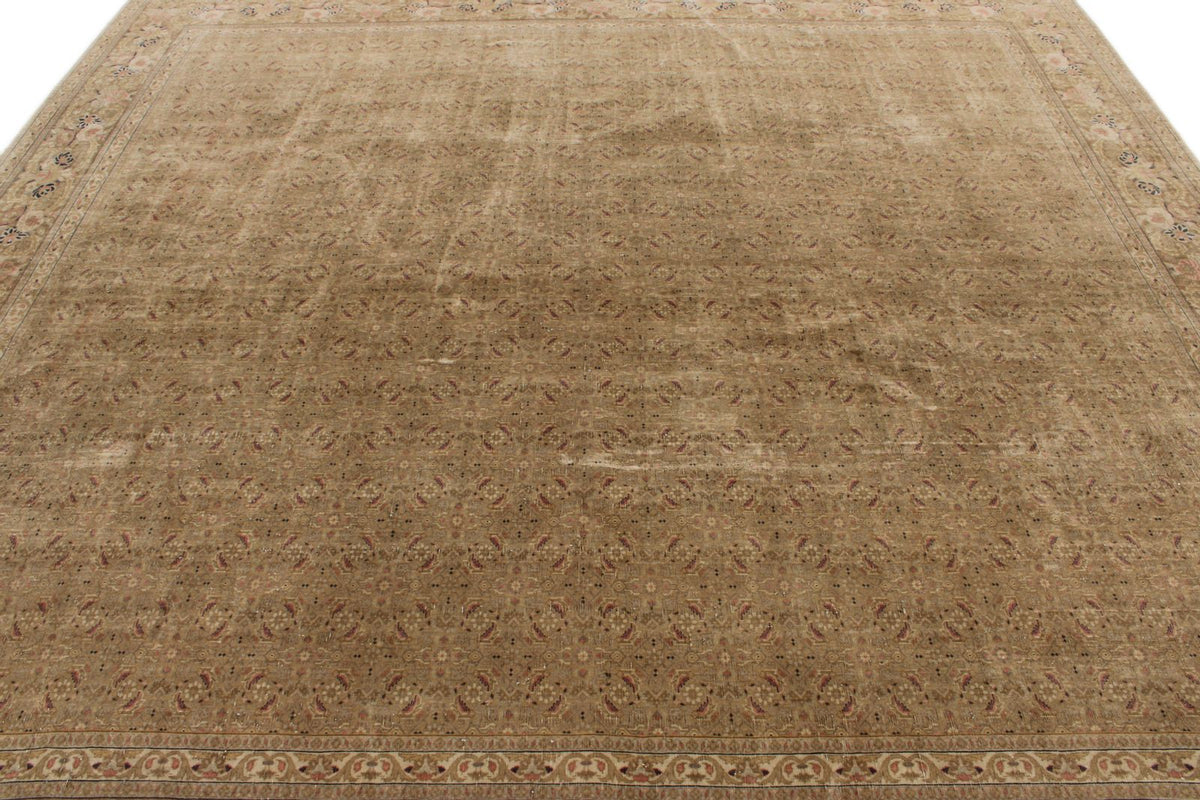 9x10 Brown and Brown Turkish Oushak Rug