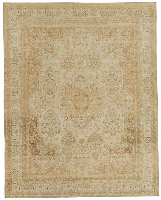 8x10 Ivory and Light Brown Turkish Traditional Rug