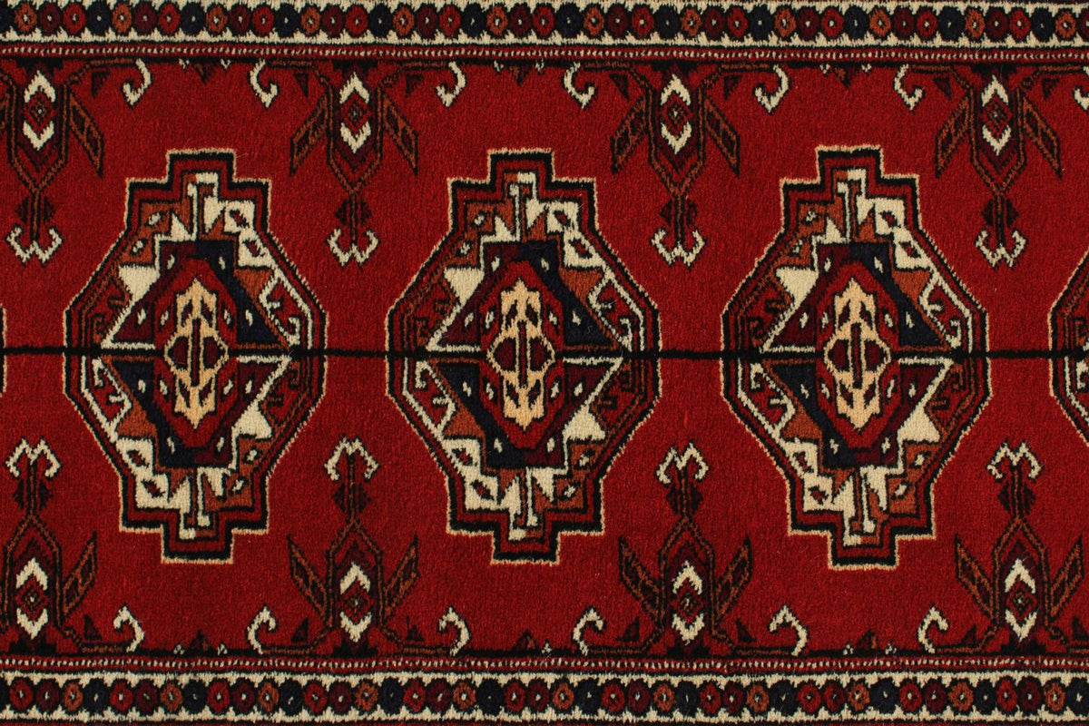 3x10 Red and Ivory Tribal Runner