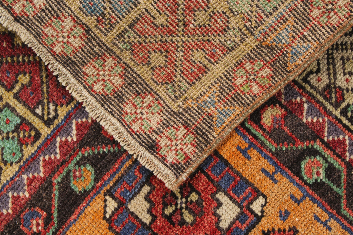 4x6 Red and Multicolor Turkish Tribal Rug