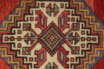 4x6 Red and Multicolor Turkish Tribal Rug