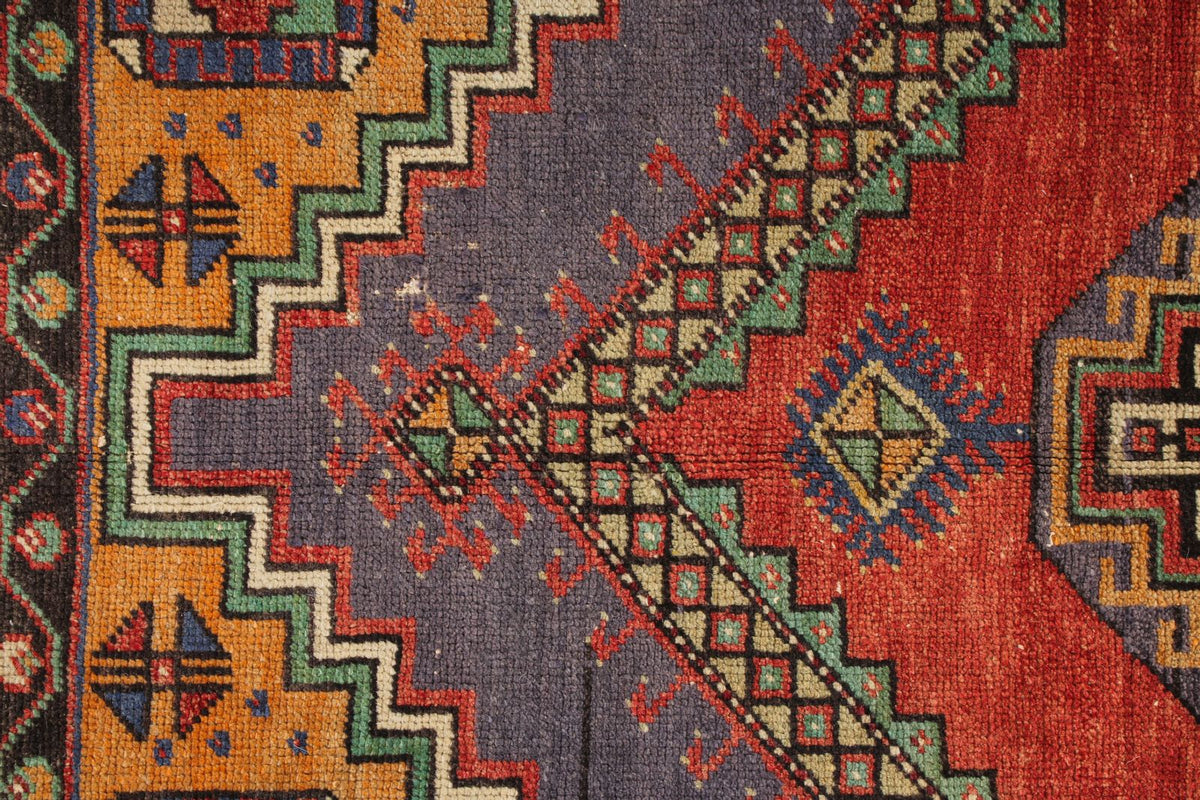 4x6 Red and Multicolor Turkish Tribal Rug