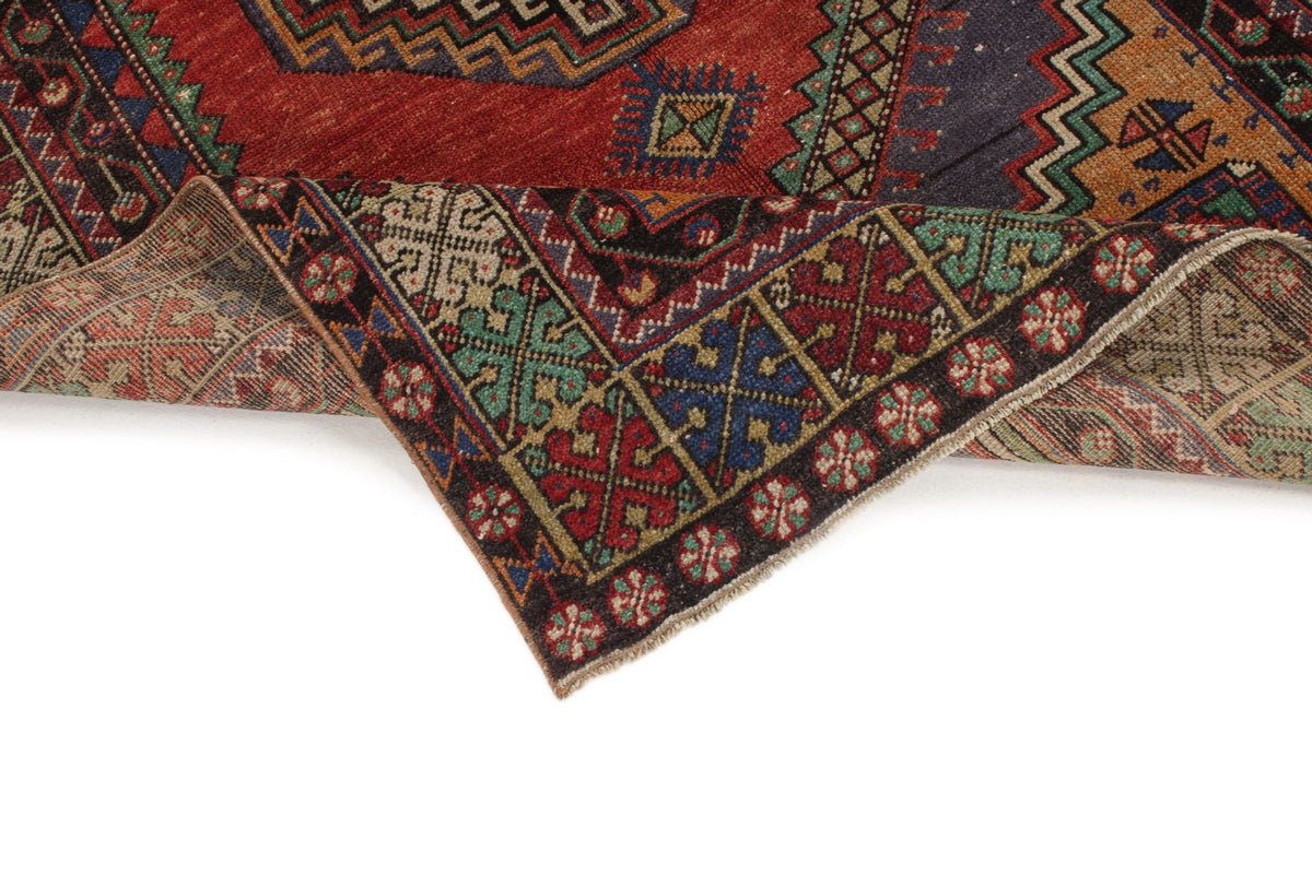 4x6 Red and Multicolor Turkish Tribal Rug