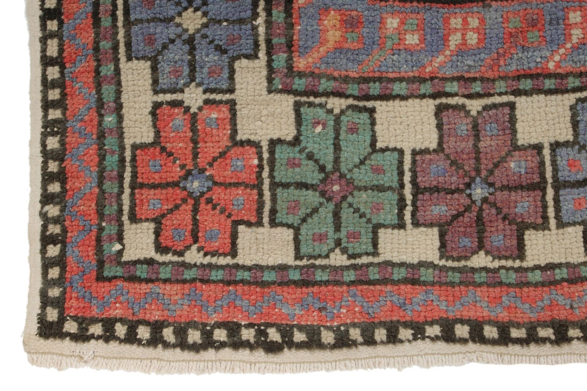 3x5 Purple and Multicolor Turkish Tribal Rug