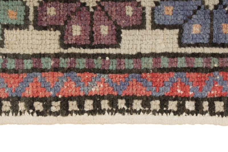 3x5 Purple and Multicolor Turkish Tribal Rug
