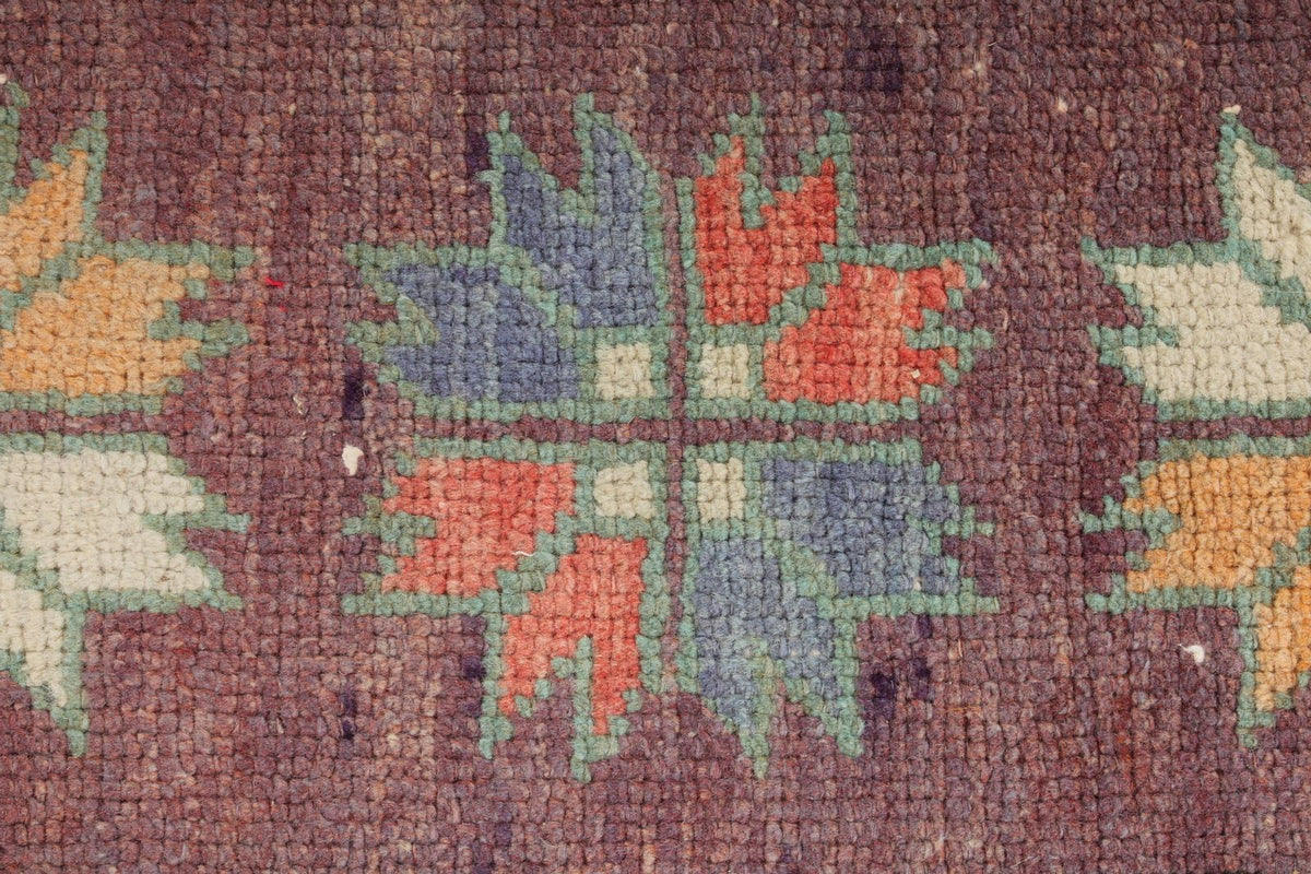3x5 Purple and Multicolor Turkish Tribal Rug