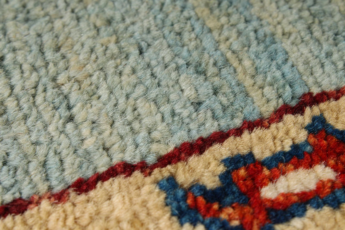 8x10 Blue and Multicolor Turkish Tribal Rug