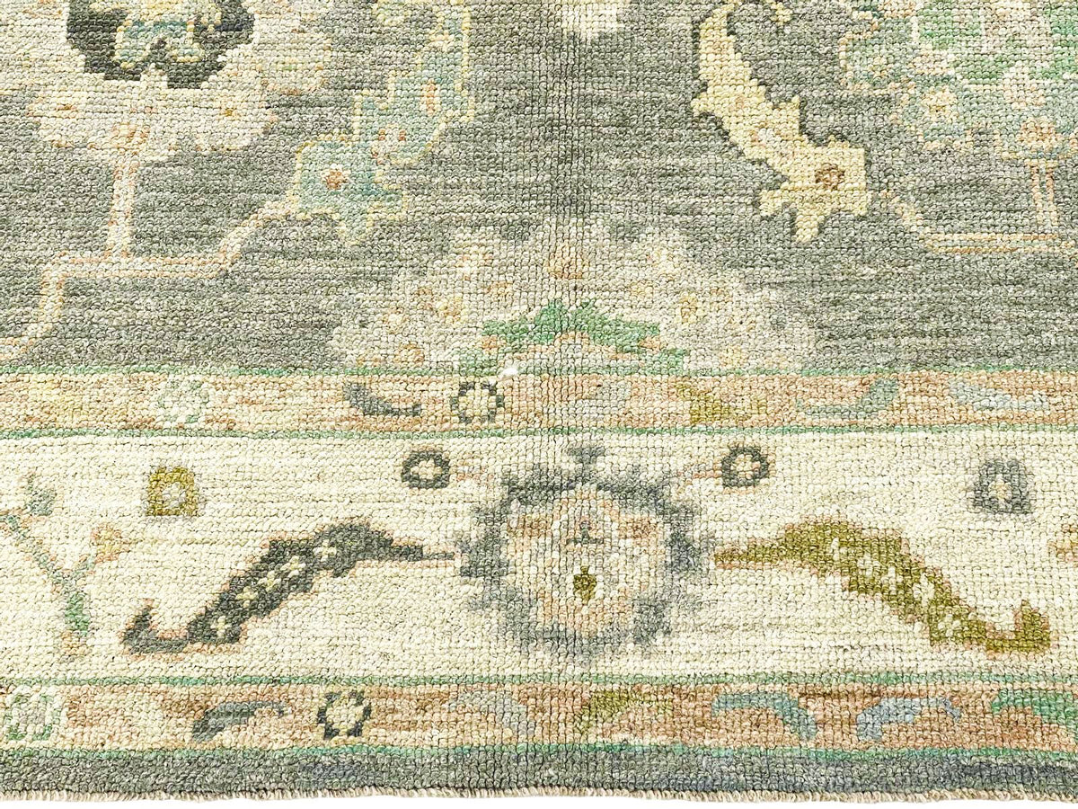 5x7 Gray And Ivory Turkish Oushak Rug