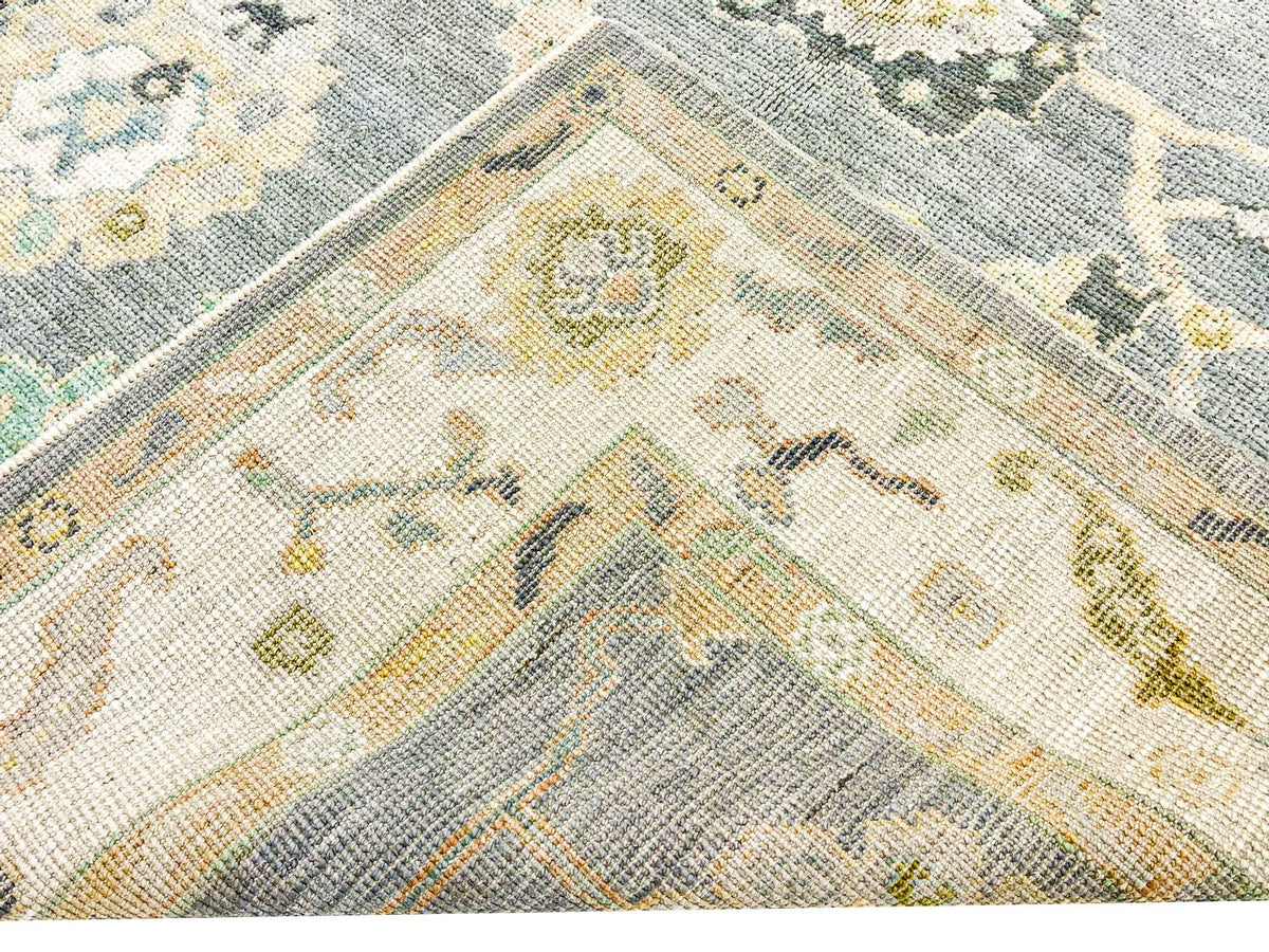5x7 Gray And Ivory Turkish Oushak Rug