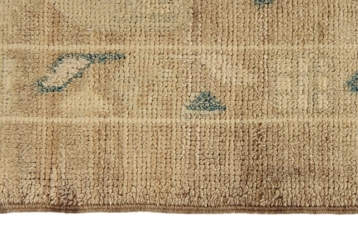 10x14 Ivory and Brown Turkish Oushak Rug