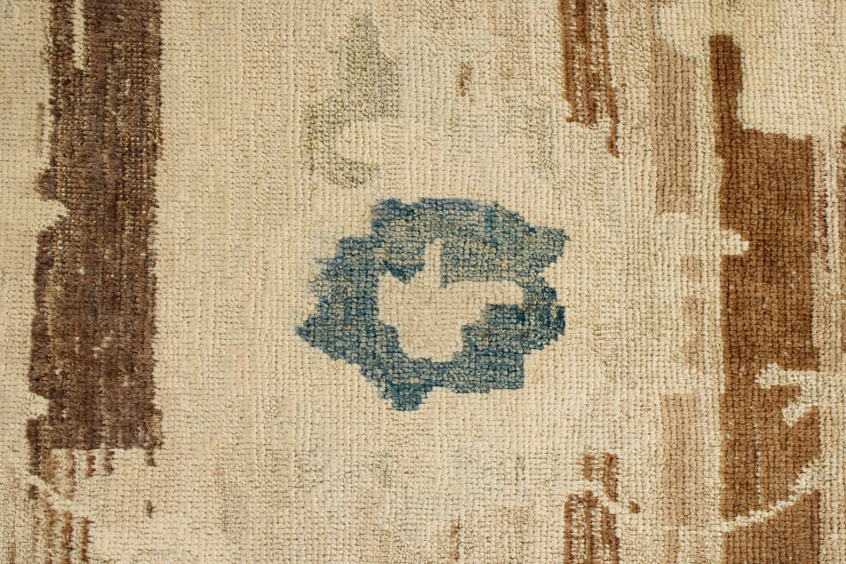 10x14 Ivory and Brown Turkish Oushak Rug