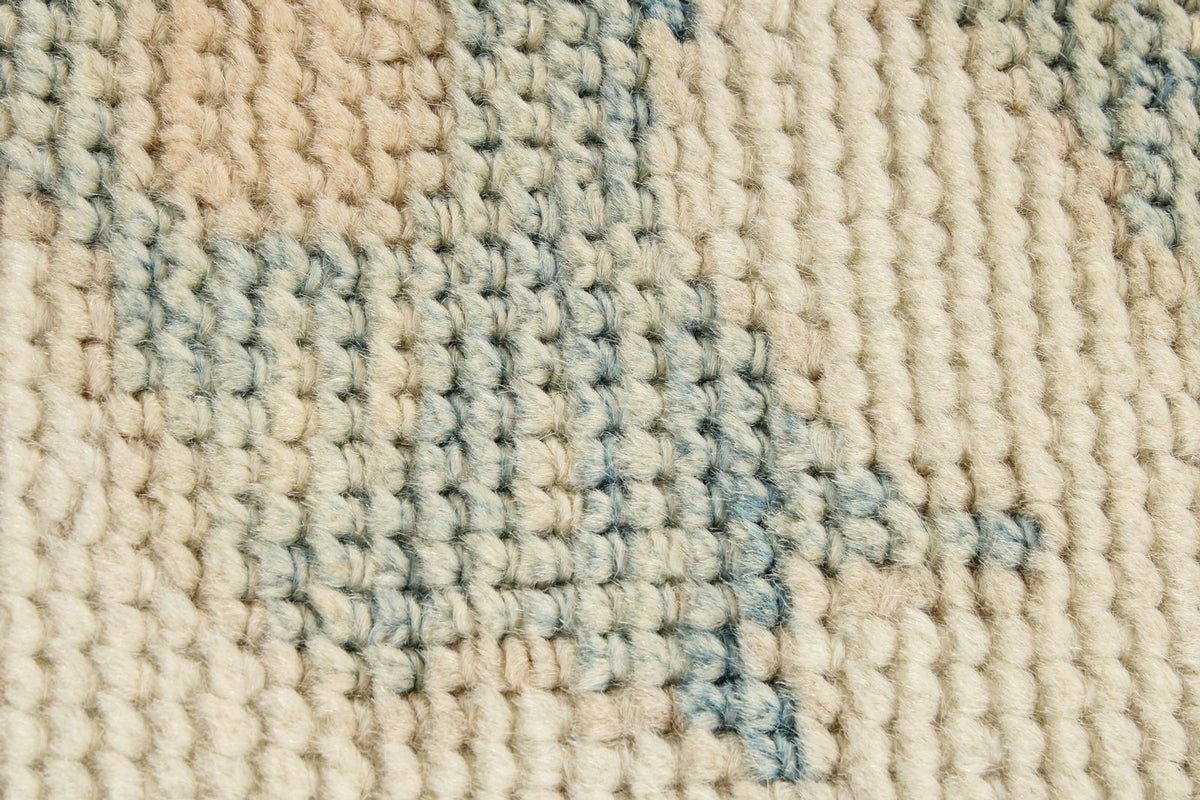 12x15 Ivory and Blue Turkish Oushak Rug