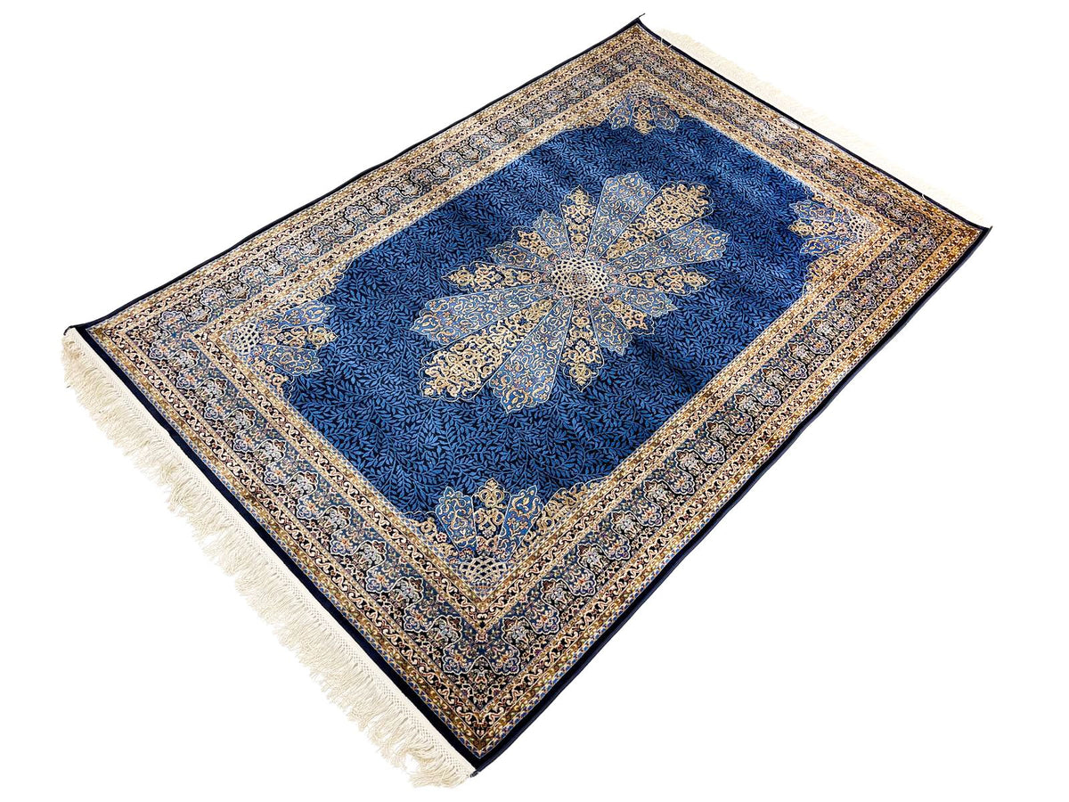 4x6 Navy and Blue Turkish Antep Rug