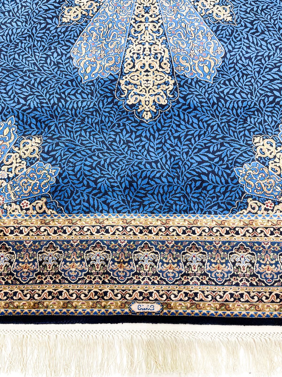 4x6 Navy and Blue Turkish Antep Rug