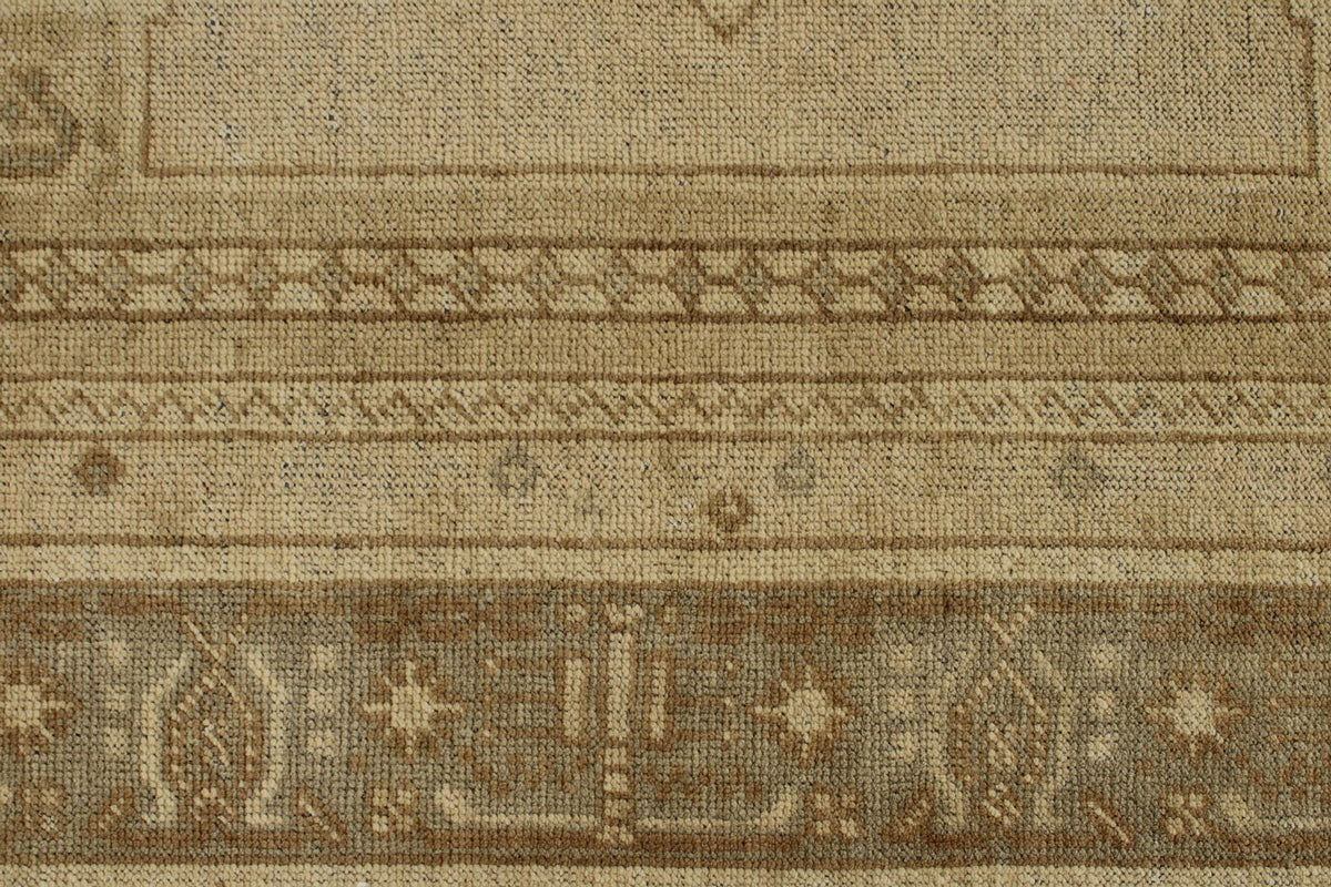 7x11 Brown and Green Turkish Tribal Rug