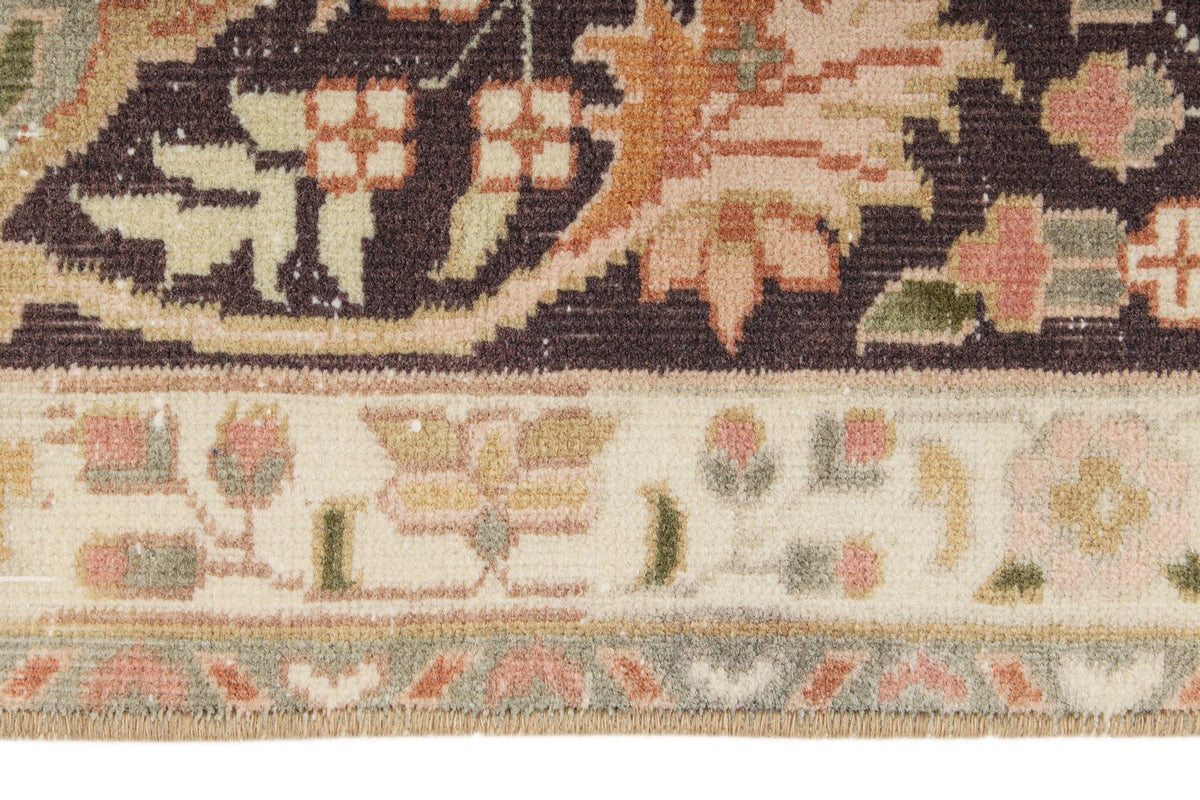 8x10 Off White and Multicolor Turkish Oushak Rug