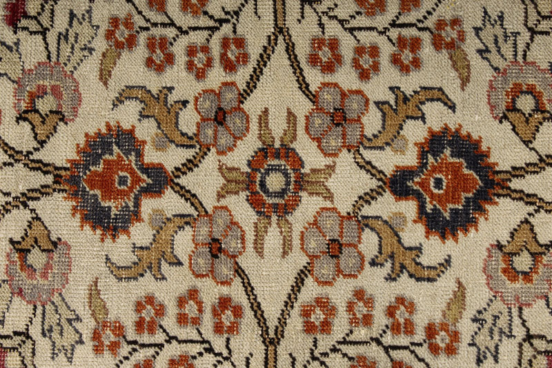 7x9 Ivory and Gray Turkish Traditional Rug