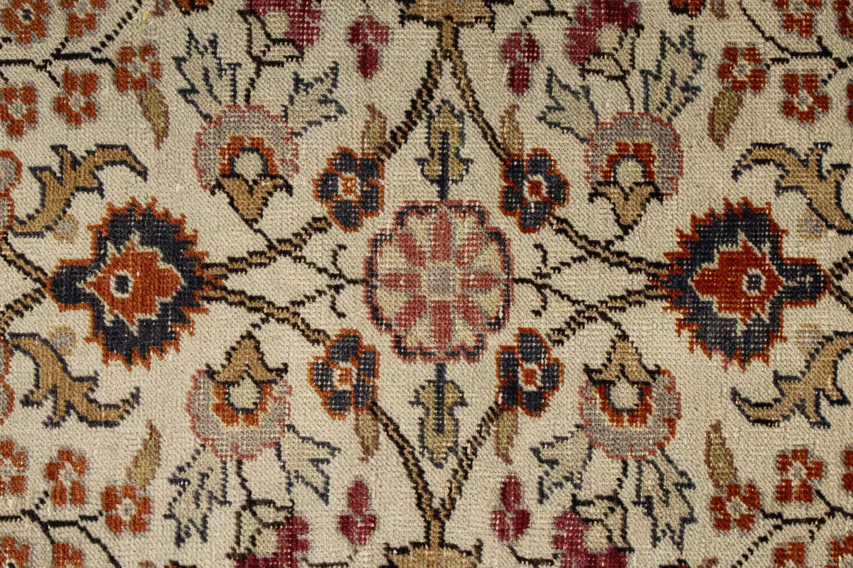 7x9 Ivory and Gray Turkish Traditional Rug