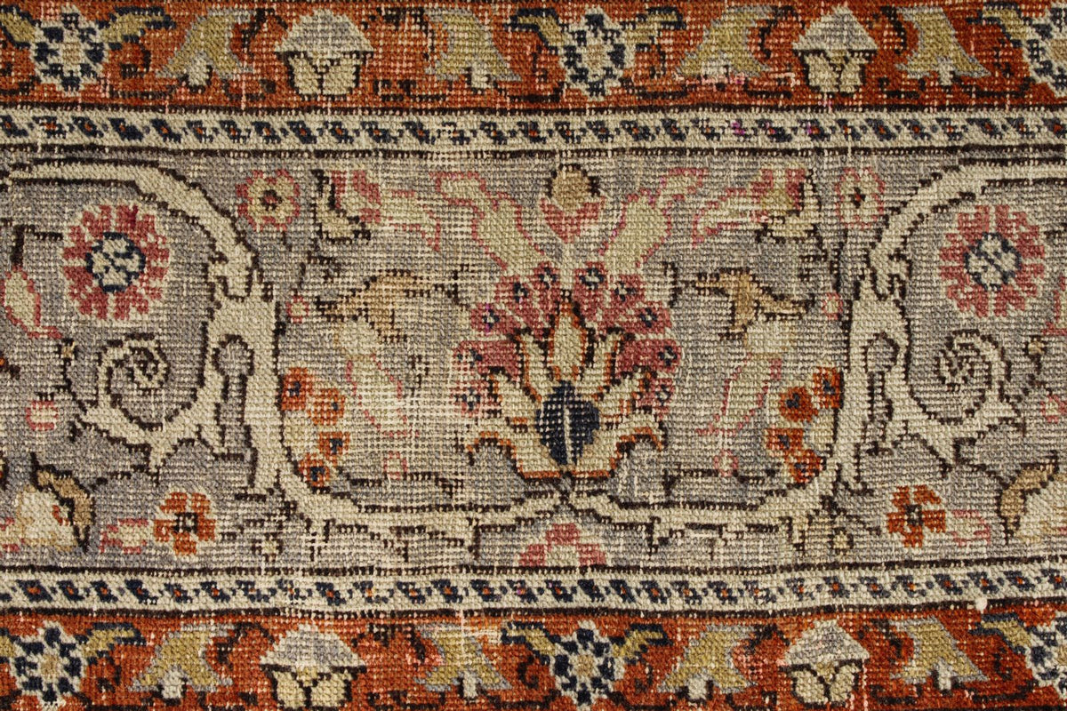 7x9 Ivory and Gray Turkish Traditional Rug
