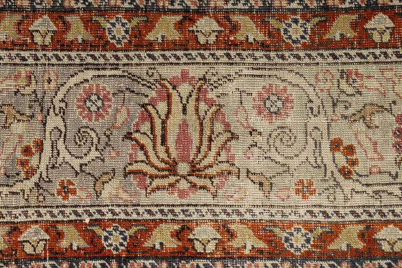 7x9 Ivory and Gray Turkish Traditional Rug