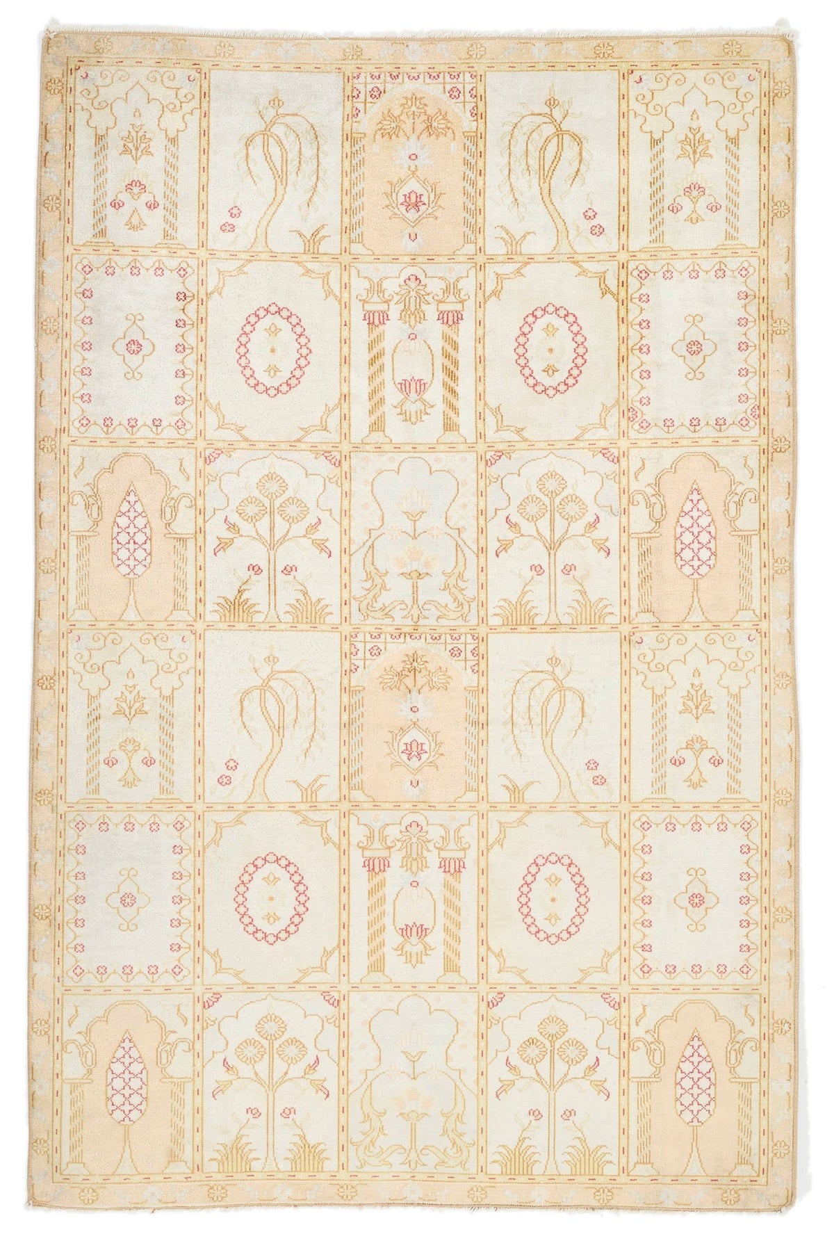 3x5 Ivory Turkish Silk Rug