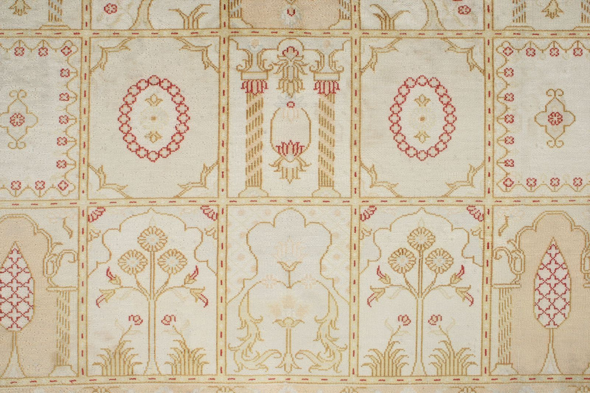 3x5 Ivory Turkish Silk Rug