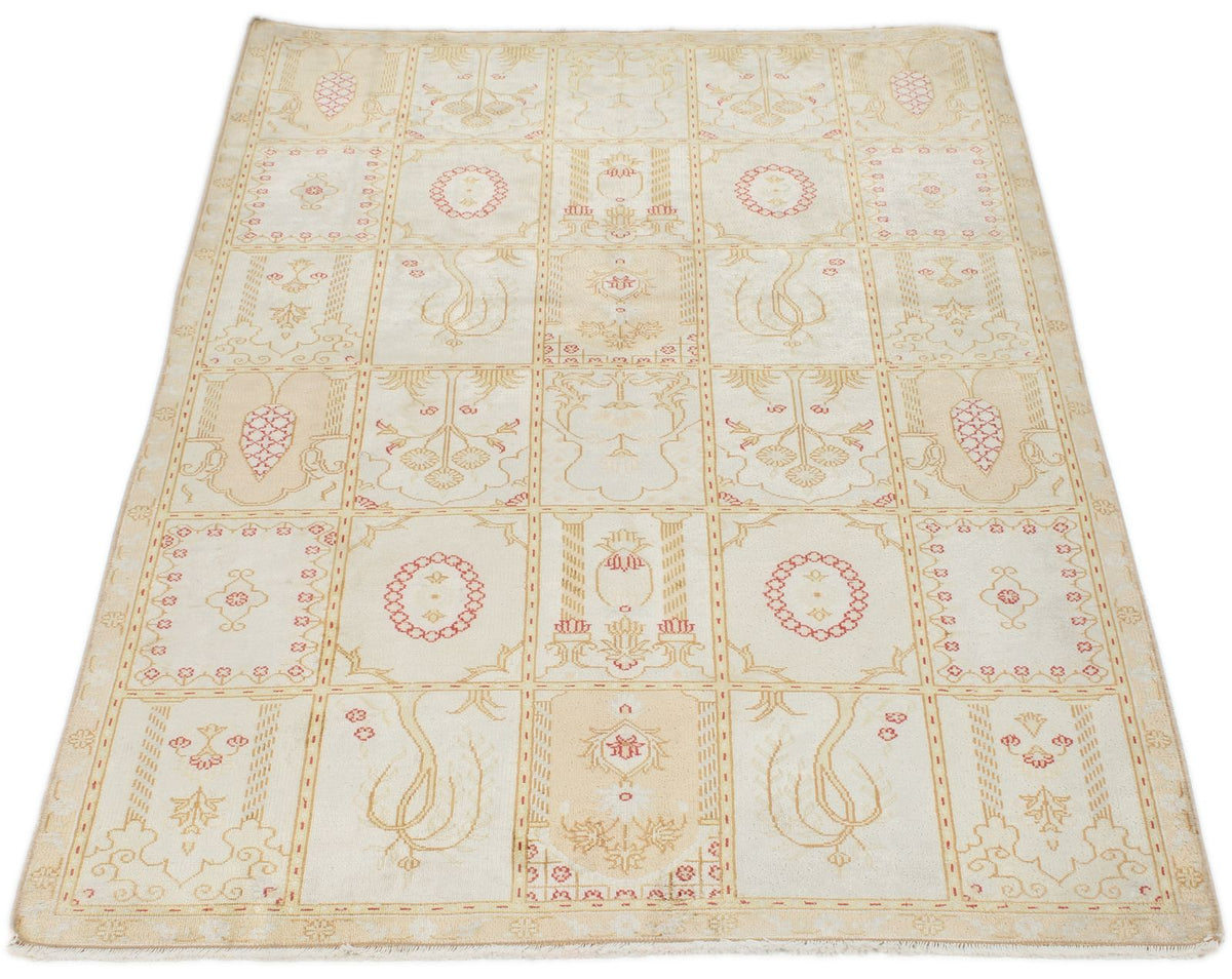 3x5 Ivory Turkish Silk Rug