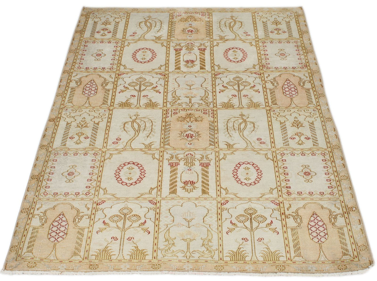 3x5 Ivory Turkish Silk Rug