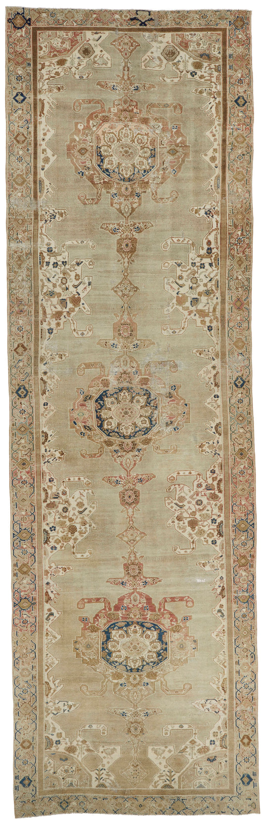 6x18 Ivory and Ivory Anatolian Turkish Tribal Runner