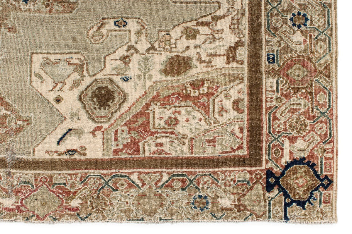 6x18 Ivory and Ivory Anatolian Turkish Tribal Runner