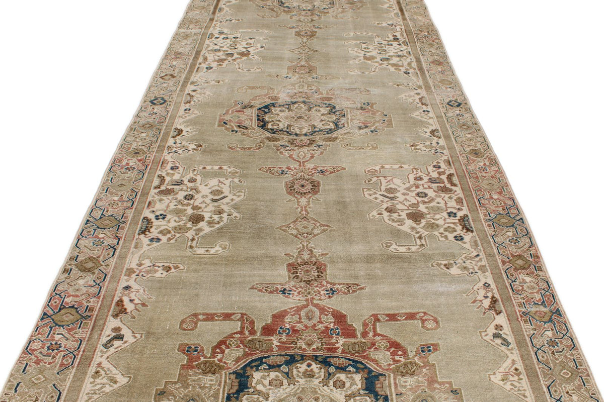 6x18 Ivory and Ivory Anatolian Turkish Tribal Runner