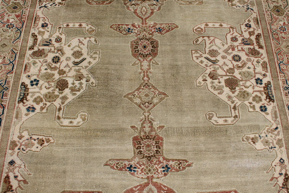 6x18 Ivory and Ivory Anatolian Turkish Tribal Runner
