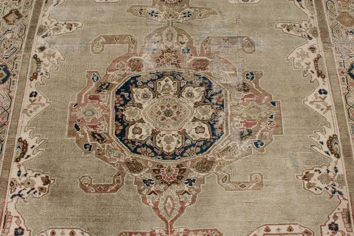 6x18 Ivory and Ivory Anatolian Turkish Tribal Runner