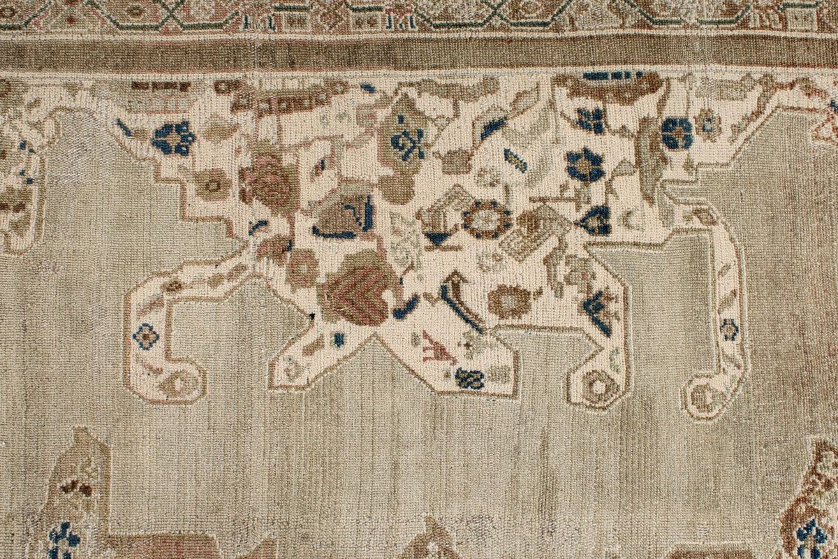 6x18 Ivory and Ivory Anatolian Turkish Tribal Runner
