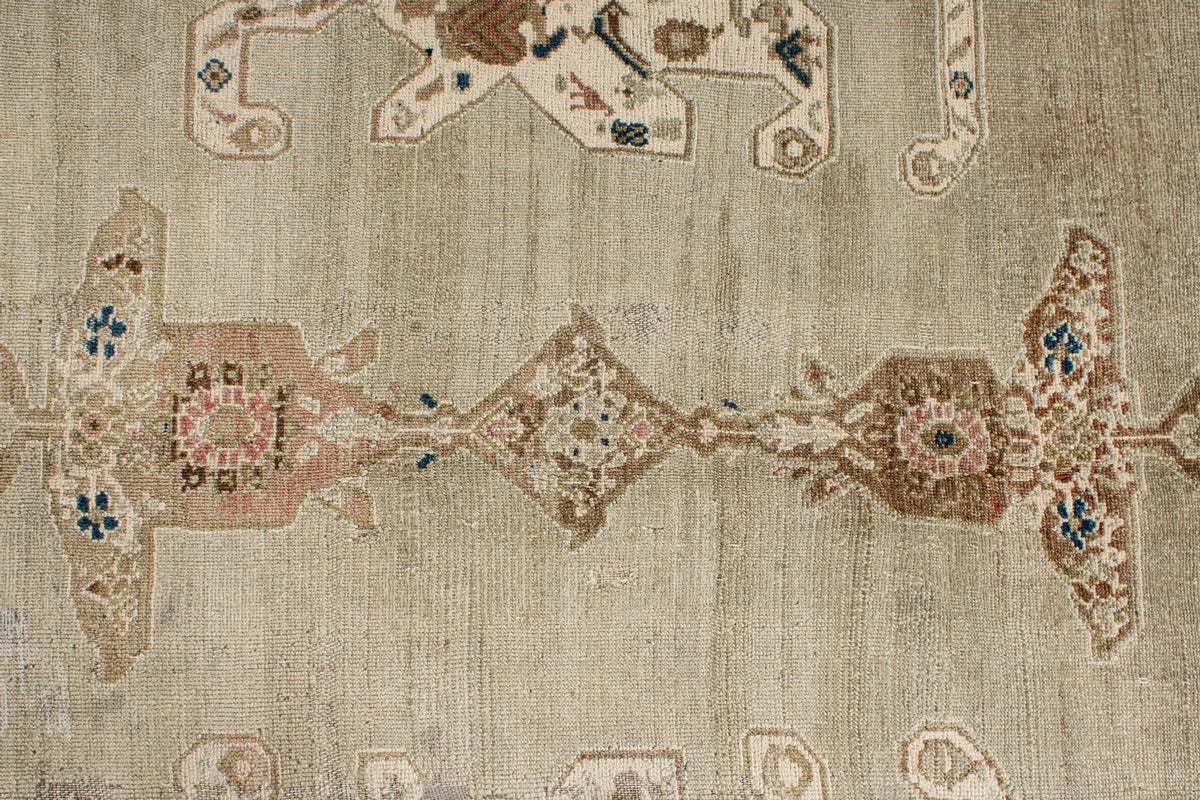 6x18 Ivory and Ivory Anatolian Turkish Tribal Runner