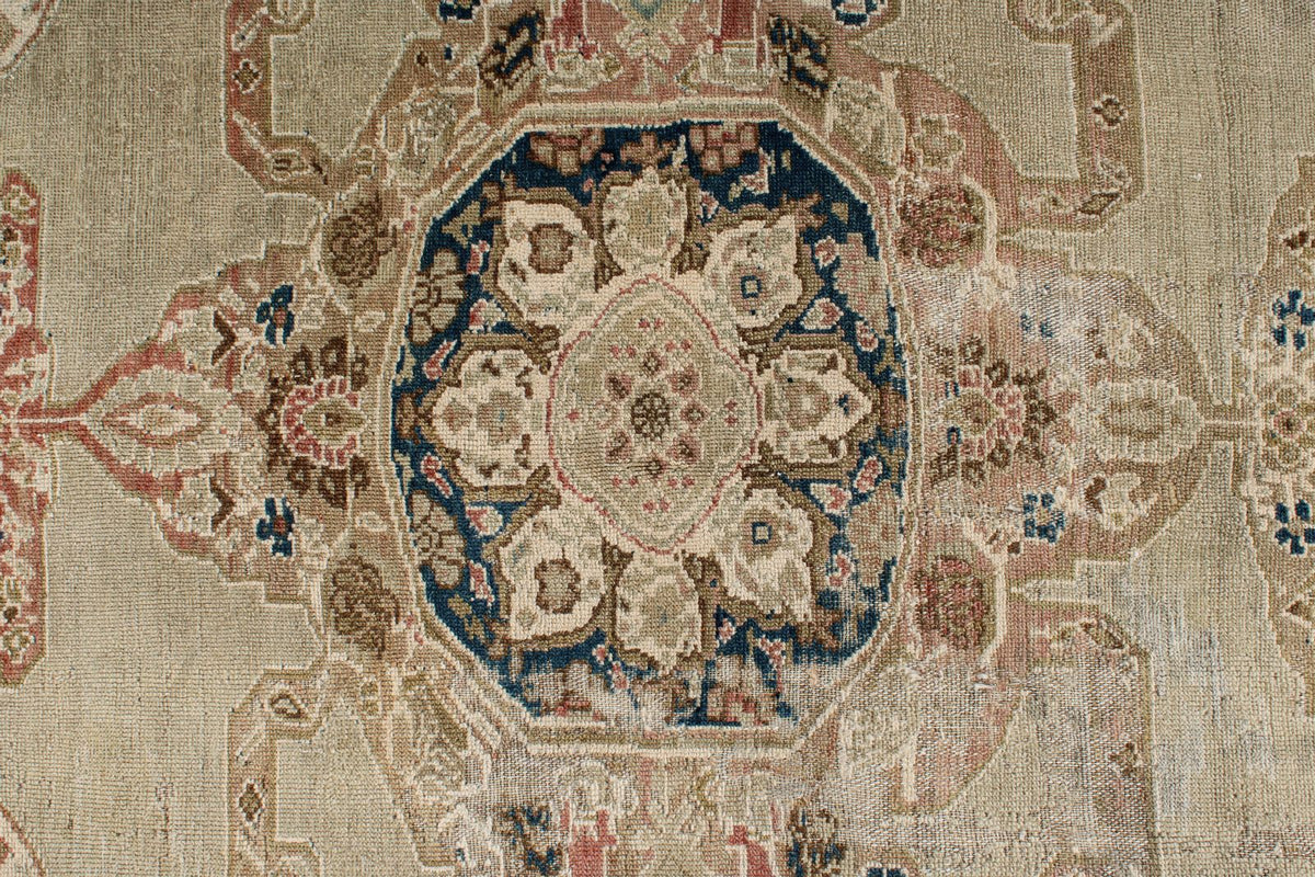 6x18 Ivory and Ivory Anatolian Turkish Tribal Runner