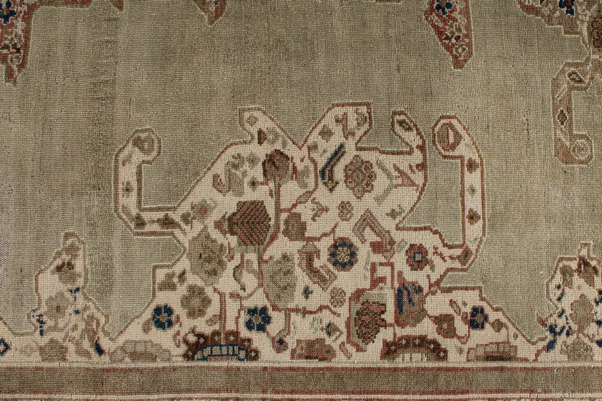 6x18 Ivory and Ivory Anatolian Turkish Tribal Runner