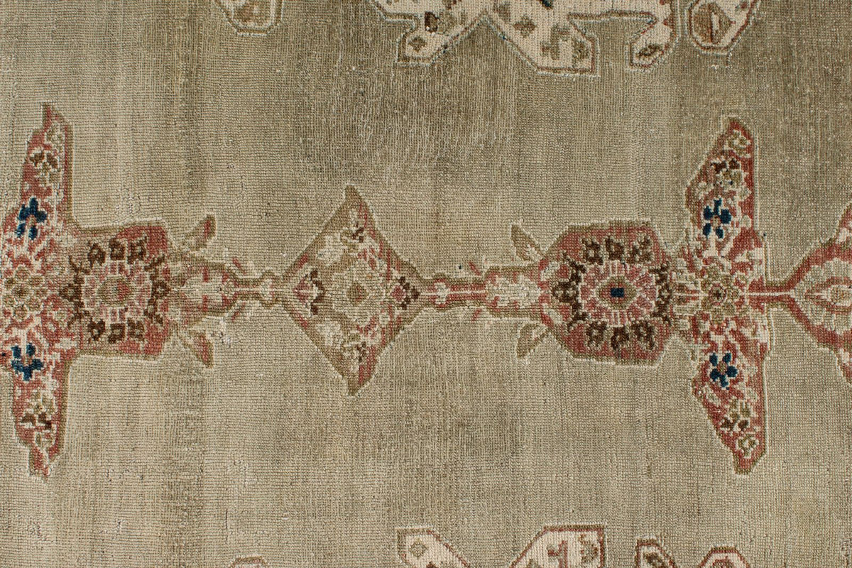 6x18 Ivory and Ivory Anatolian Turkish Tribal Runner