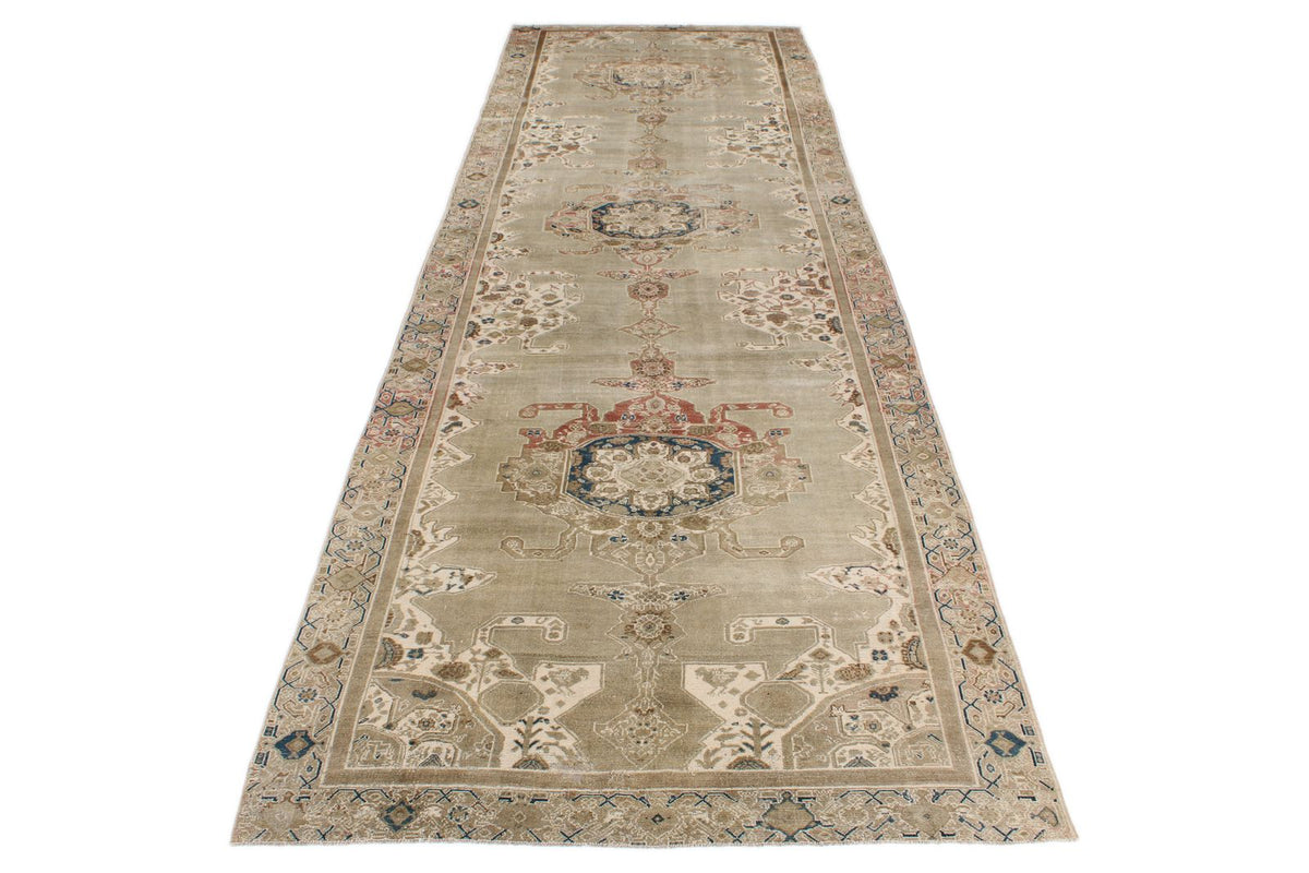 6x18 Ivory and Ivory Anatolian Turkish Tribal Runner